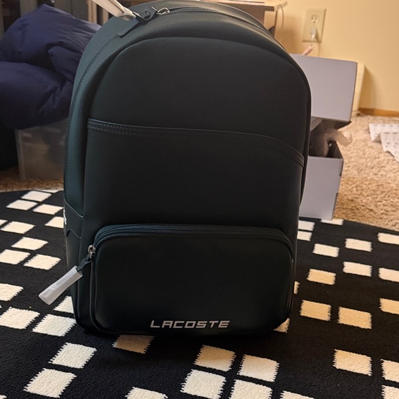 Lacoste Men's Forest Green Backpack with Front Logo Pocket - Picture 6 of 8